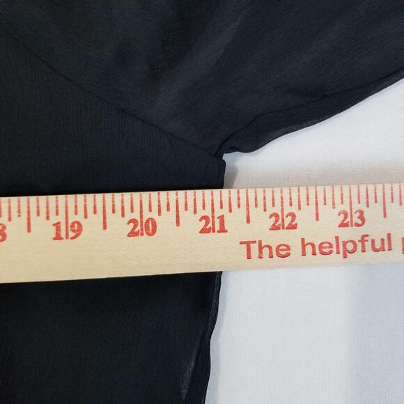 Joie Dress Womens Large Black Balloon Sleeve Caviar Polyester Button Front NWT - Picture 11 of 13